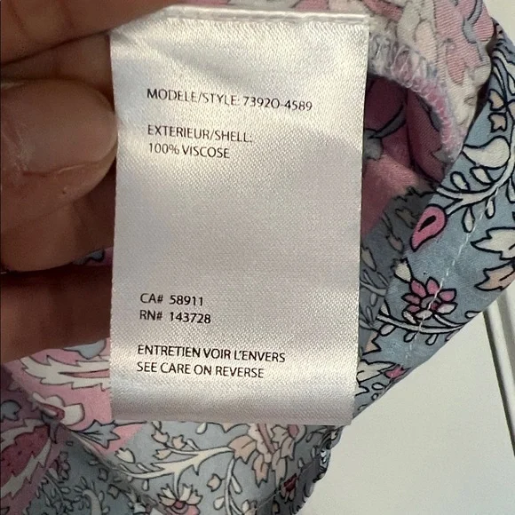 4/$20 Tribal Floral Blouse - Pink and Blue - Picture 3 of 5